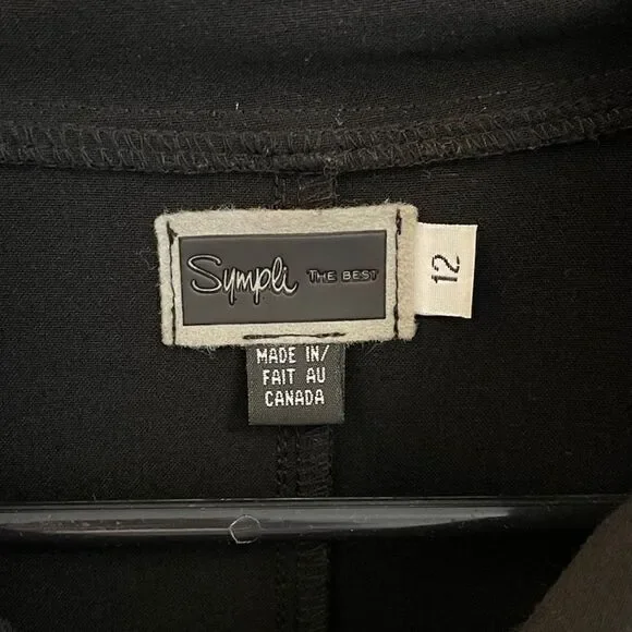 Sympli Collared Zip Front Black Jacket - Picture 3 of 6